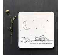East of India Porcelain Square Coaster Keepsake -Seven Billion People