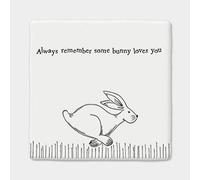 East of India Porcelain Square Coaster ' .some bunny loves you' - Gift