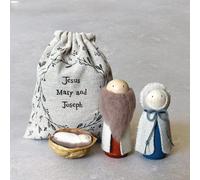 East of India Portable Nativity Characters in Bag - Festive Christmas Table Decoration & Religious Holiday Display Set