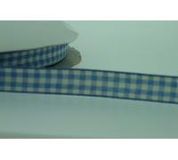 East of India Ribbon 20m 3099 Gingham Blue (Light)