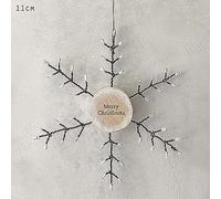 East of India Rusty Wire Hanging Snowflake, Merry Christmas Words, Rustic Hanging Festive Decoration, Christmas Decoration, Festive Keepsake