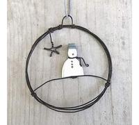 East of India - Small Hanging Metal Decoration - Snowman