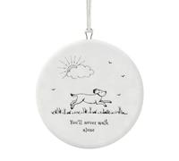East of India Small Porcelain Dog Hanger You'll Never Walk Alone Hanging Keepsake Gift