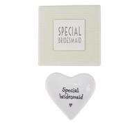 East of India Special Bridesmaid White Porcelain Heart Dish - Wedding Gift