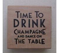 East of India Time to Drink Champagne And Dance on The Table Vintage Style Stamp DIY Invites