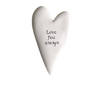 East of India Tiny Porcelain Heart Token With The Words Love you always, Gift Token, Porcelain Keepsake Gift, Tiny Heart, Keepsake Heart