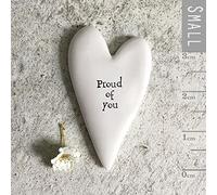 East of India Tiny Porcelain Heart Token With The Words Proud of you, Gift Token, Porcelain Keepsake Gift, Tiny Heart, Keepsake Heart