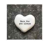 East of India White Heart Token - Here For You Always