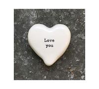East of India White Heart Token - Love You