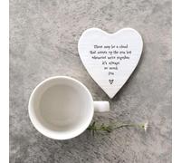 East of India White Porcelain Coaster - Whenever We're Together: Elegant Ceramic Drink Coaster with Heartwarming Message for Home Décor and Gifts