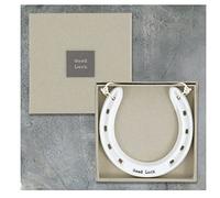 East of India White Porcelain Lucky Horseshoe Good Luck Just Married Gift Boxed (Good Luck)