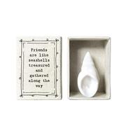 East of India White Porcelain Shell Matchbox, Coastal Decor, Beach Wedding Favor, Nautical Gift for Any Occasion