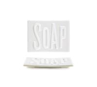 East of India White Porcelain Soap Bar Stand Dish Bathroom Decoration