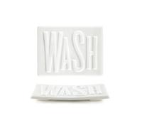 East of India White Porcelain Soap Bar Stand Dish Bathroom Decoration - Wash Design