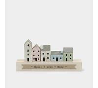 East of India Wonderland Wooden Figures Ornaments Plaques Home Dreams Possibilities Love Gift Keepsake (House + Love = Home (4464))