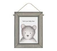 East of India Wooden Plaque Home Decorative Hanging Wall Rustic Sign Sentimental Gift Bear Picture ''Love you baby bear''