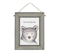 East of India Wooden Plaque Home Decorative Hanging Wall Rustic Sign Sentimental Gift Bear Picture ''Love you papa bear''