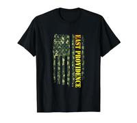 East Providence Rhode Island Camouflage USA Flag Value Graphic T-Shirt, Men, Black, S