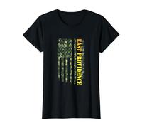 East Providence Rhode Island Camouflage USA Flag Value Graphic T-Shirt, Women, Black, L