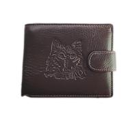 East Rain Men's Cool Eagle Wolf Horse Totem Cowhide Leather Vertical Wallet Zipper Multi-card Cardholder, Wolf Totem H, Minimalist