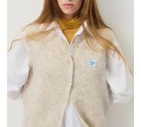 East Sleeveless Cardigan with Crew Neck Beige Marl