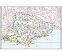 East Sussex County Map-Plastic Coated