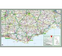 East Sussex - UK County Map Paper Laminated - 58 x 93 cm