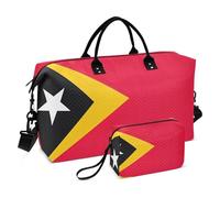 East Timor Flag Duffel Bags Travel & Make up Pouches Set of 2, Modern Luggage Set Tote Carry on Duffel Overnight