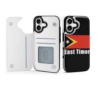 East Timor Flag Wallet Phone Case Compatible with iPhone 17 Air Pro Max Flip Cover with Card Holder