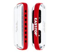 East top 8 Hole Blues Harmonica, C Key Diatonic Blues Mouth Organ Harmonica For Adults, Beginners, Professionals and Students, as a Gift,red