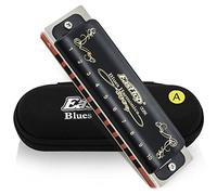 East top Blues Diatonic Harmonica in A, 10 Holes 20 Tones T008K Top Grade Mouth Organ harmonica for Adults, Professionals, Beginners and Students