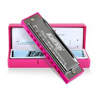 East top Blues Harmonica, Diatonic 10 Holes C Key Happy Harmonica Mouth Organ for Beginner,Kids,Children,Students,Gift,with Carrying Plastic Case,Clean Cloth and Manual