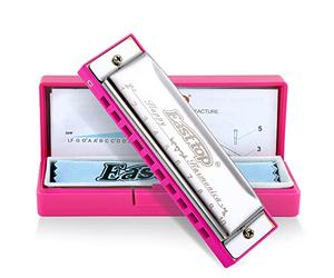 East top Blues Harmonica, Diatonic 10 Holes C Key Happy Harmonica Mouth Organ for Beginner,Kids,Children,Students,Gift,with Carrying Plastic Case,Clean Cloth and Manual