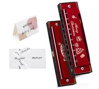 East top Blues Harmonica Key of C 10 Holes 20 Tones Blues Harp Diatonic Mouth Organ Custom Harmonica For Adults,Professional players and Students,as Gift,RED