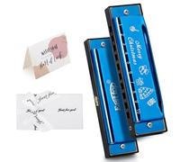 East top Blues Harmonica Key of C 10 Holes 20 Tones Diatonic Mouth Organ Custom Harmonica For Adults,Professional players and Students,as Gift,BLUE