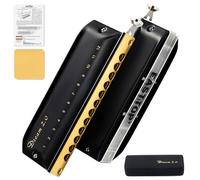 EAST TOP Chromatic Harmonica Key of C,12 Holes 48 Tones Professional Mouth Organ Dream Chromatic Harmonica for Adults, Professionals and Students,BLACK