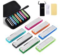 East Top Harmonica Set of 7 10 Holes 7 Colors for Adults Professional Student Gift