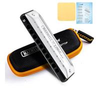 East top MAXWELL ST Blues Harmonica D, Professional Overblow and Bending 10 Holes MS030 Mouth Organ For All Levels Adults, Professional Players and Students