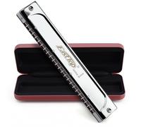 East top Tremolo Harmonica in G, 24 Holes Tremolo Mouth Organ, Top Grade T2406S harmonica with Case for Adults, Professionals, Beginner and Students