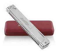 East top Tremolo Harmonica Key of A#, 24 Holes Professional Tremolo Mouth Organ T2406S Harmonica For Adults, Professionals and Students