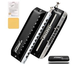 EAST TOP Updated FORERUNNER 2.0 without valves Chromatic Harmonica 12-Hole 48 Tones C Key Chromatic Mouth Organ Harmonica for Adults,Beginners and Students