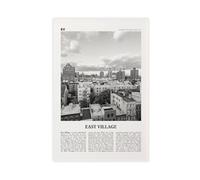 East Village Black And White New York, USA, United States, North America City Map Travel Landscape Canvas Art Wall Decor Posters Home Bar Restaurant Garage Cafe Logo Gift 16x24inch(40x60cm)