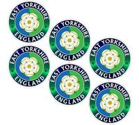 East Yorkshire England, East Riding County England, White Rose of York, 40mm (Approx. 1.6") Vinyl Stickers, Decals x6