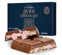 Eastanbul Angel Hair Dubai Chocolate Bar, 200g, Belgium Chocolate with Pistachio Cream and Angel Hair, Turkish Cotton Candy Dessert, Dubai with Pismaniye Filling, Gift Box