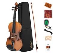 Eastar 4/4 Violin Full Size Violin Set Matte Fiddle for Beginners Adults with Hard Case, Shoulder Rest, Bow, Tuner and Extra Strings (Imprinted Finger Guide on Fingerboard), EVA-3
