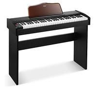 Eastar 61 Key Electronic Piano Keyboard for Beginners, Classic Wooden Digital Piano with Sustain Pedal, Adapter & Music Stand, Supports MP3/MIDI/Microphone/Headphones, EK-10S