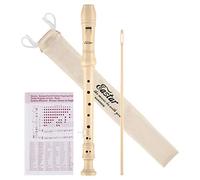 Eastar Soprano Recorder Instrument for Kids Beginner, Baroque Fingering C Key with Cleaning Kit, Thumb Rest, Cotton Bag, Fingering Chart, ERS-21BN, Natural, School-Approved