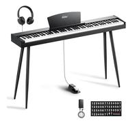 Eastar EUP-80 Digital Piano 88 Key Velocity-Sensitive Keyboard, Full-Size Electric Piano Keyboard for Beginner, Upright Keyboard Piano Bundle Music Stand, Pedal, Headphones and Stickers