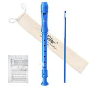 Eastar Soprano Recorder Instrument for Kids Beginners, German Fingering C Key with Cleaning Kit, Thumb Rest, Cotton Bag, Fingering Chart, ERS-21GB, Blue, School-Approved