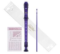 Eastar Soprano Recorder Instrument for Kids Students Beginners, German fingering C Key with Cleaning Kit, Storage Bag, Fingering Chart, ERS-1GPu, Purple, School-Approved